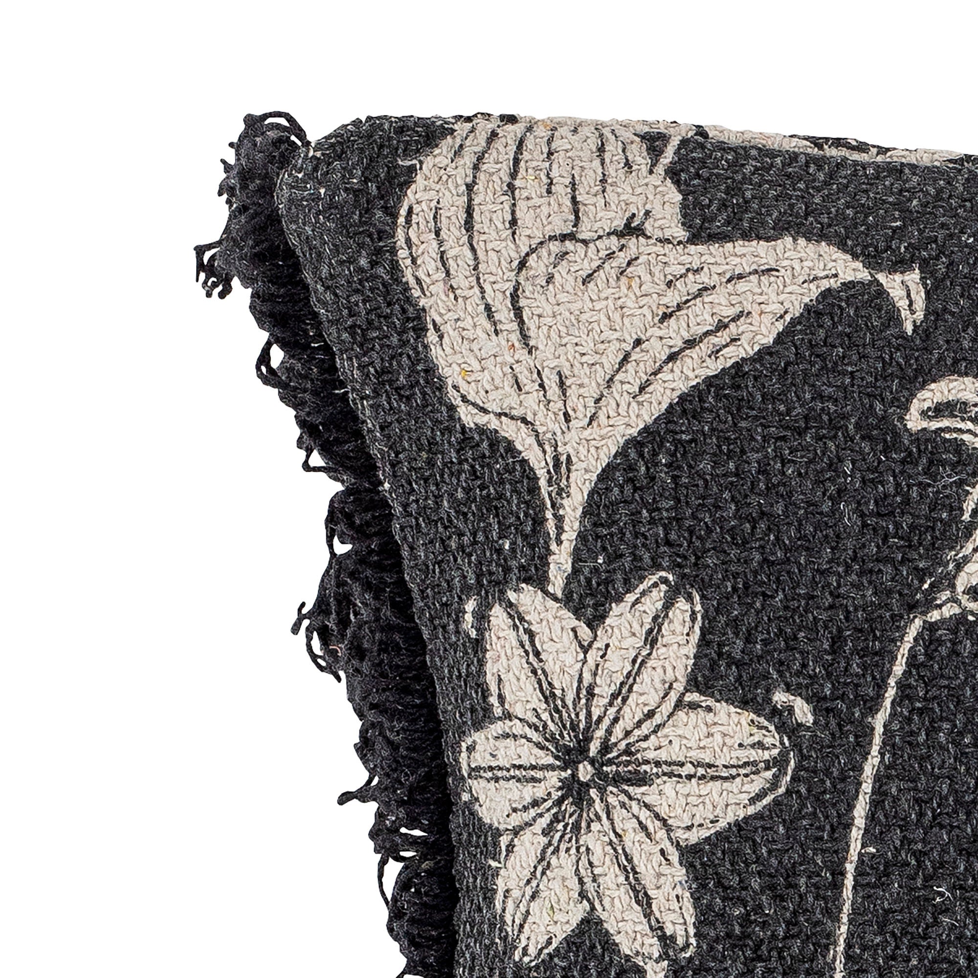 Bloomingville Mali Cushion, Black, Recycled Cotton