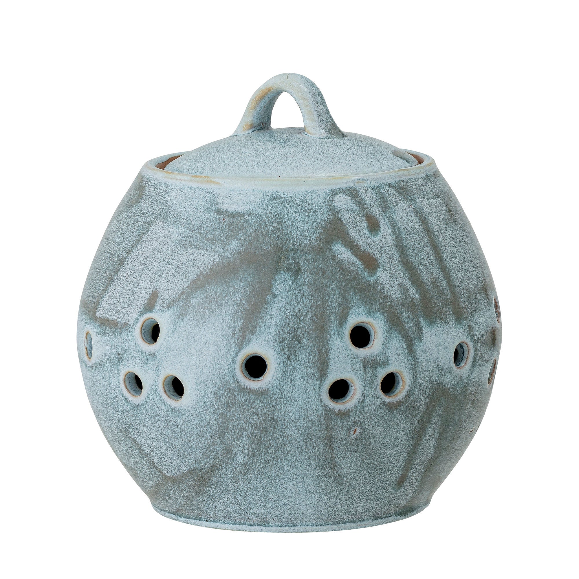 Creative Collection Petal Jar w/Lid, Blue, Stoneware