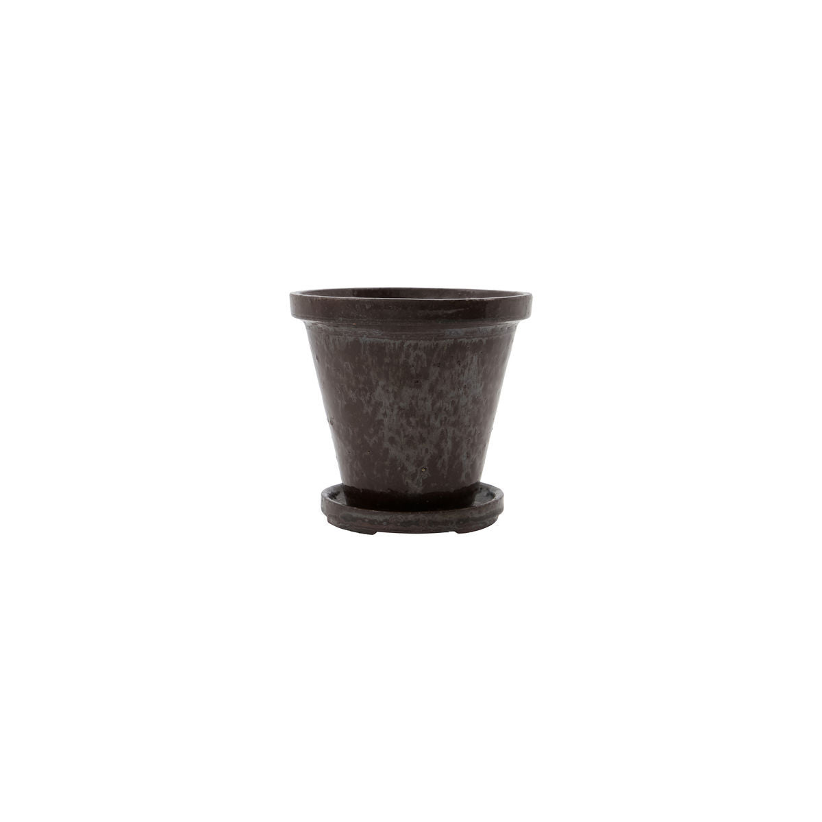 House Doctor Planter w. saucer, HDFlower, Brown