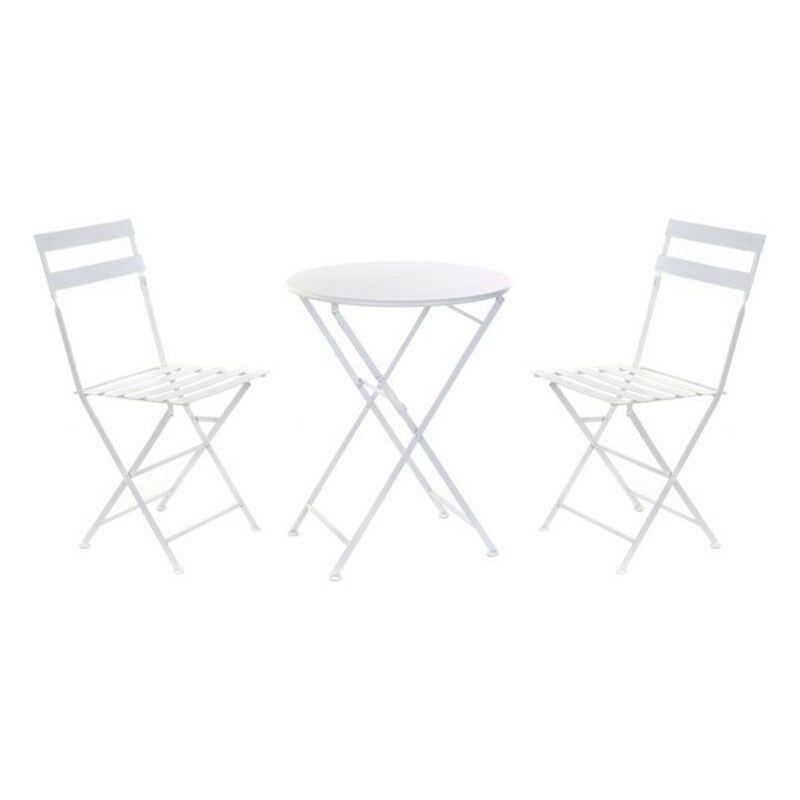 Table set with 2 chairs DKD Home Decor White 80 cm 60 x 60 x 70 cm (3