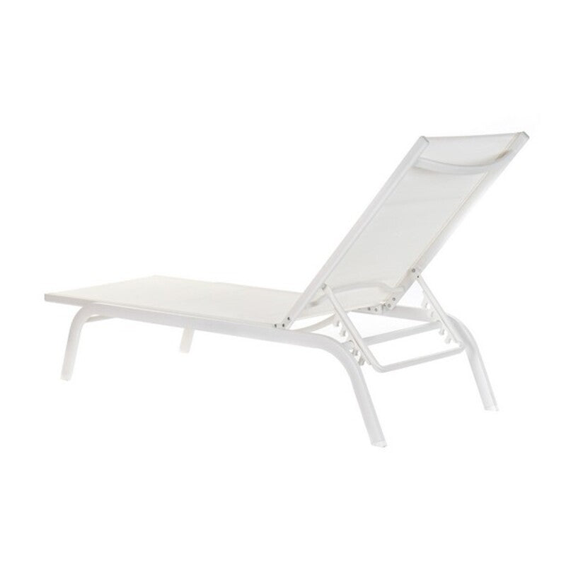 Sun-lounger DKD Home Decor reclining White PVC Aluminium (191 x 58 x