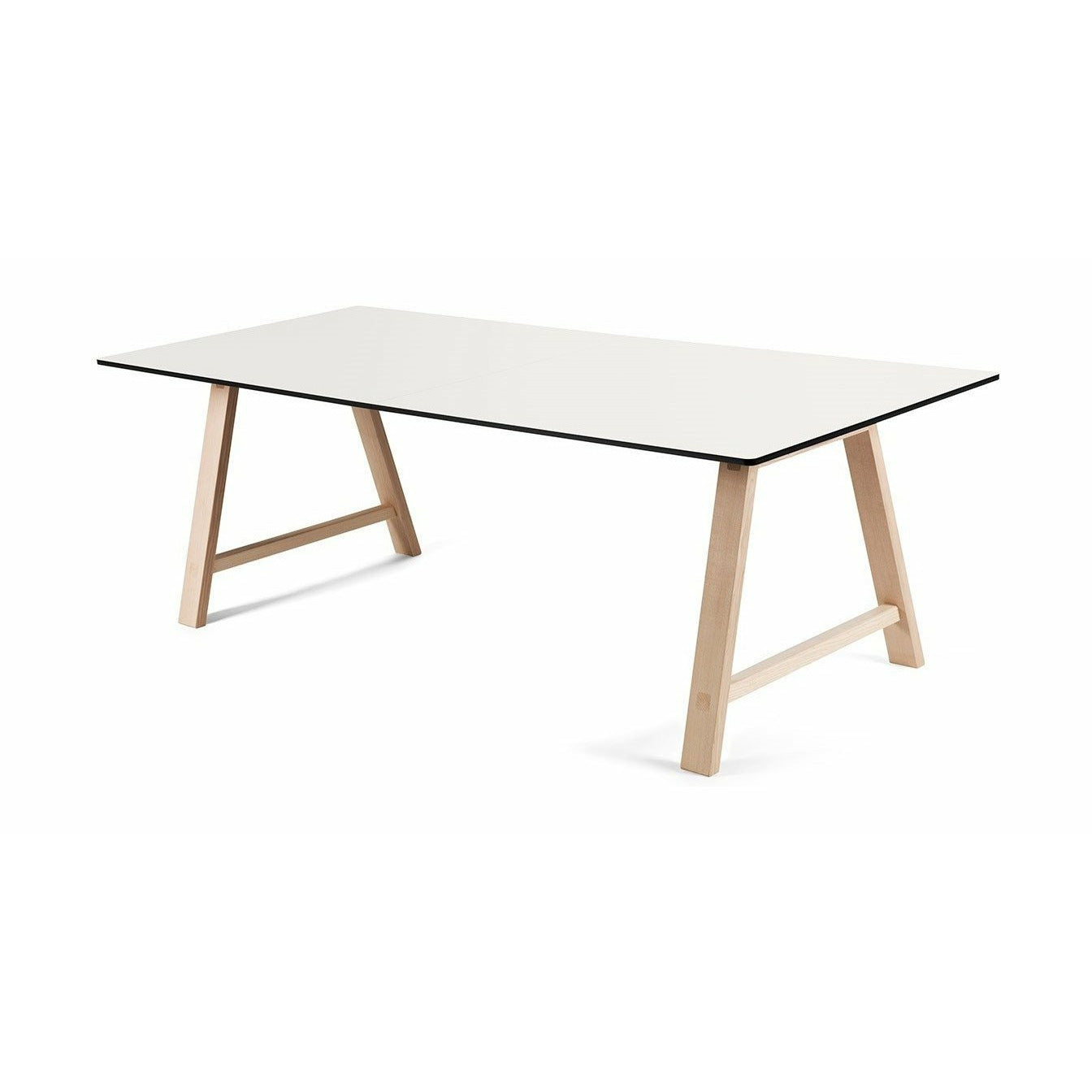 Andersen Furniture T1 Udtræksbord, Hvid Laminat, Sæbet Eg Understel, 220cm