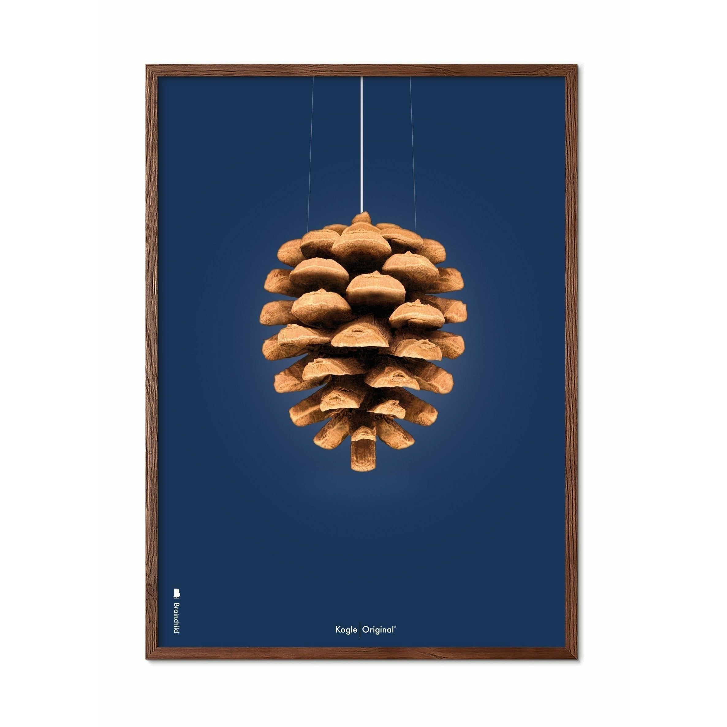Brainchild Kogle Klassisk Plakat, Ramme I Mørkt Træ 30X40 Cm, Mørkeblå Baggrund