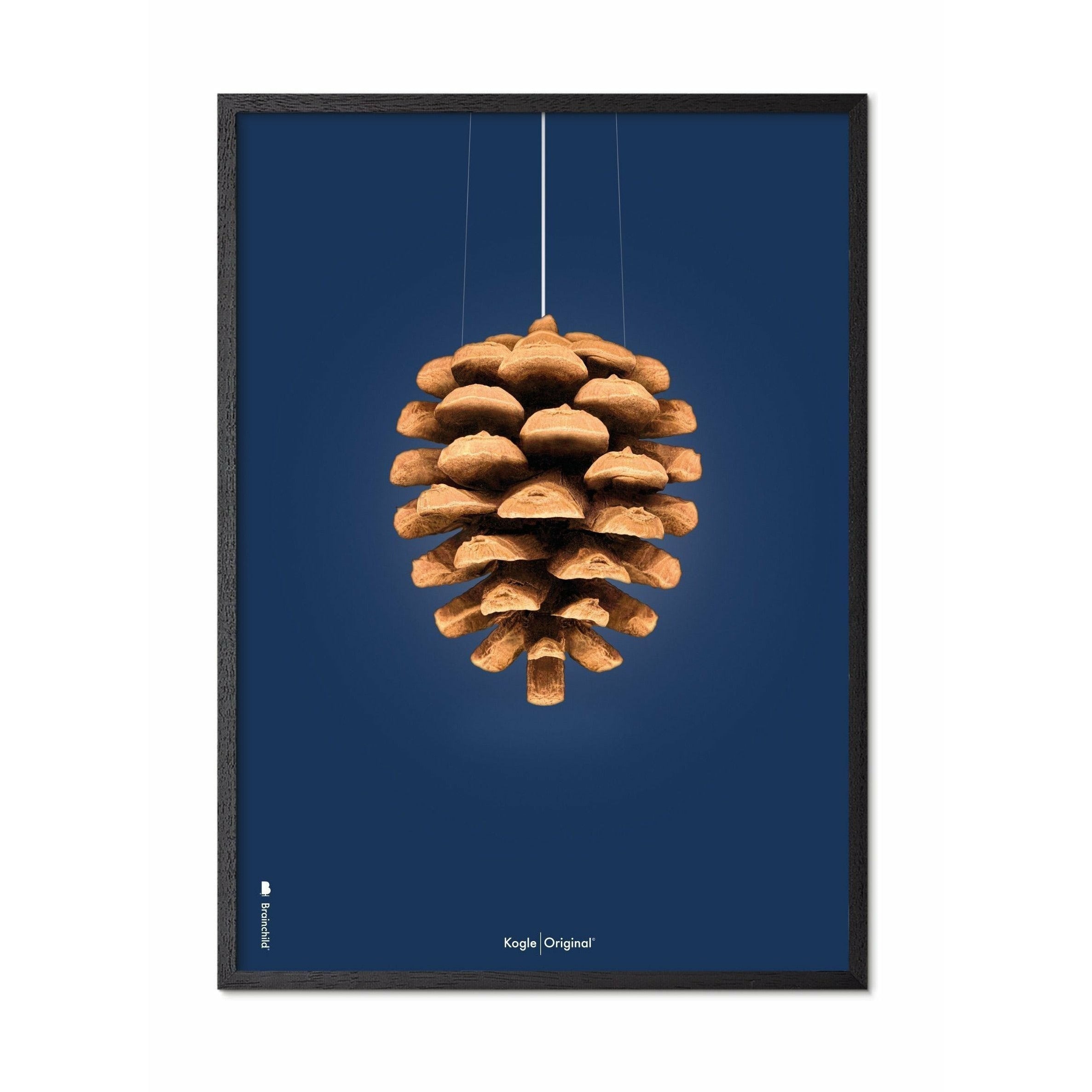 Brainchild Kogle Klassisk Plakat, Ramme I Sortmalet Træ 30X40 Cm, Mørkeblå Baggrund
