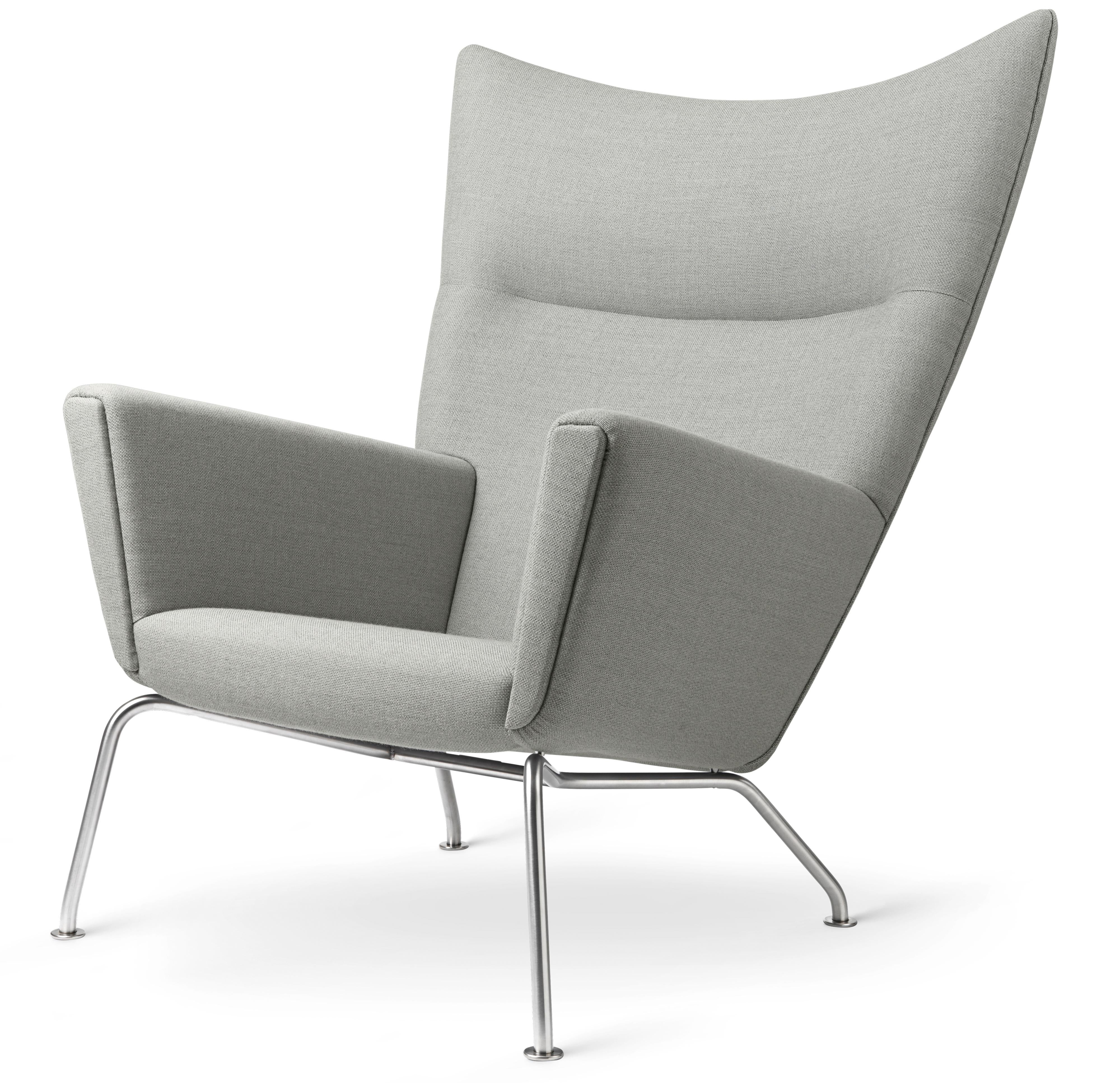 Carl Hansen CH445 Wing Chair Rustfrit Stål, Passion 13101