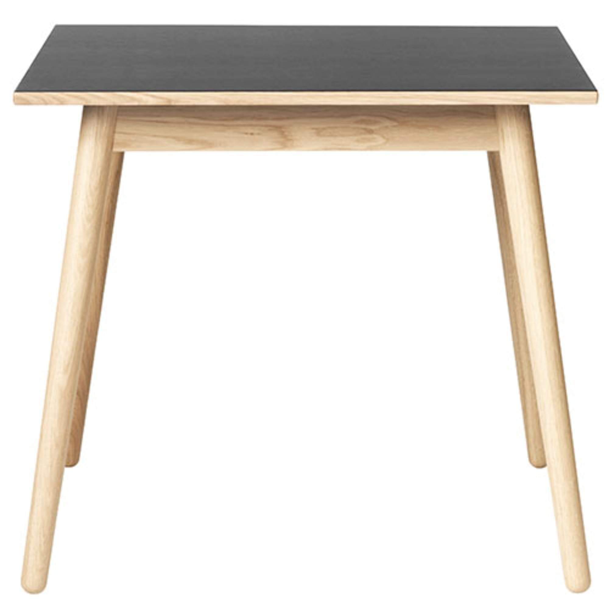 FDB Møbler C35 Spisebord I Eg, Sort Linoleum Bordplade, 82x82cm