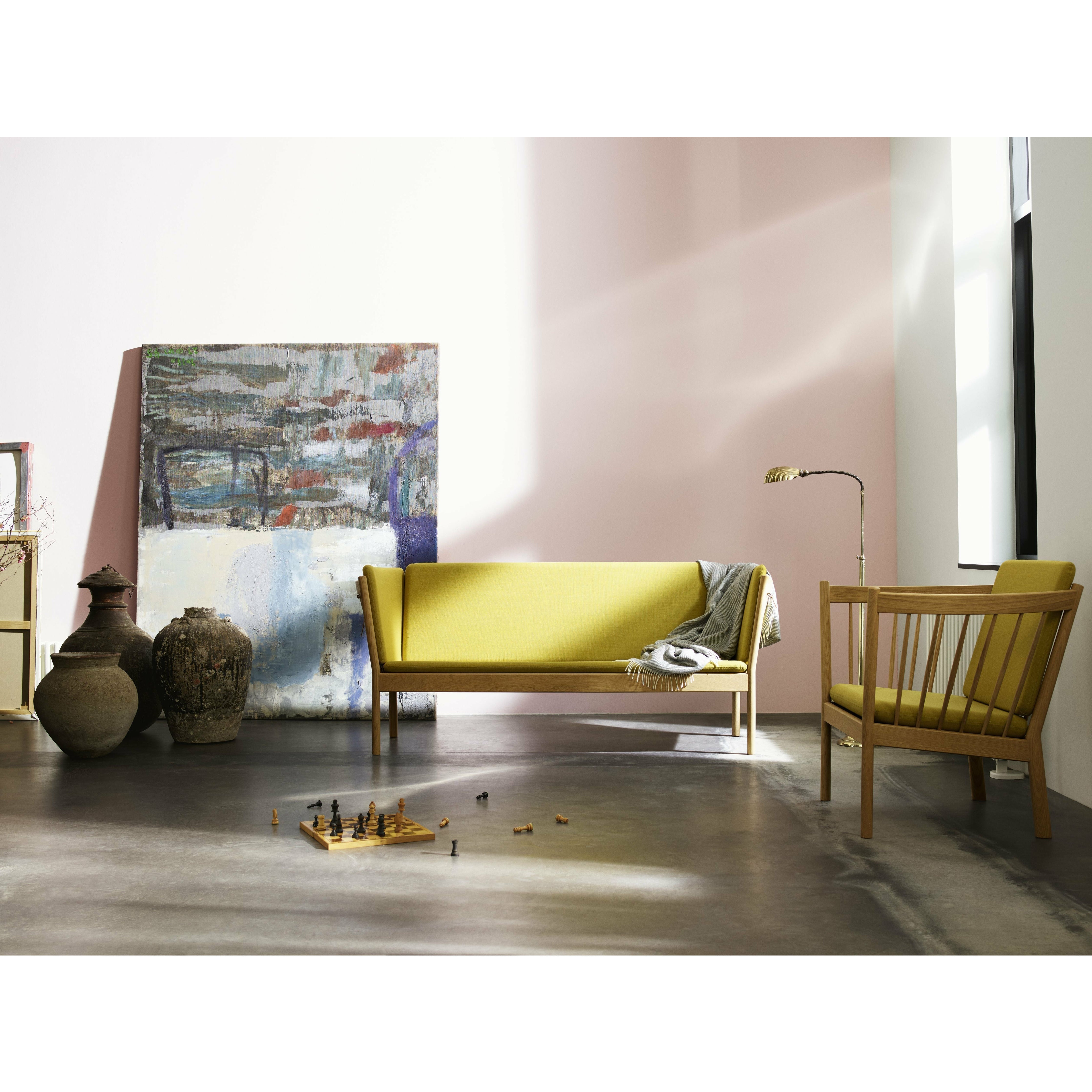 FDB Møbler J148 2-Personers Sofa, Natur/Rødternet