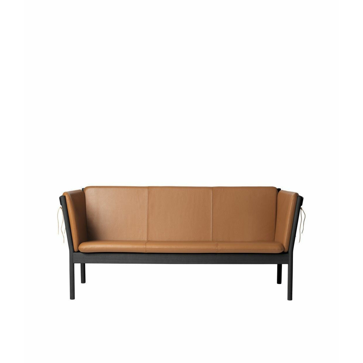 FDB Møbler J149 3-Personers Sofa, Sort/Cognac