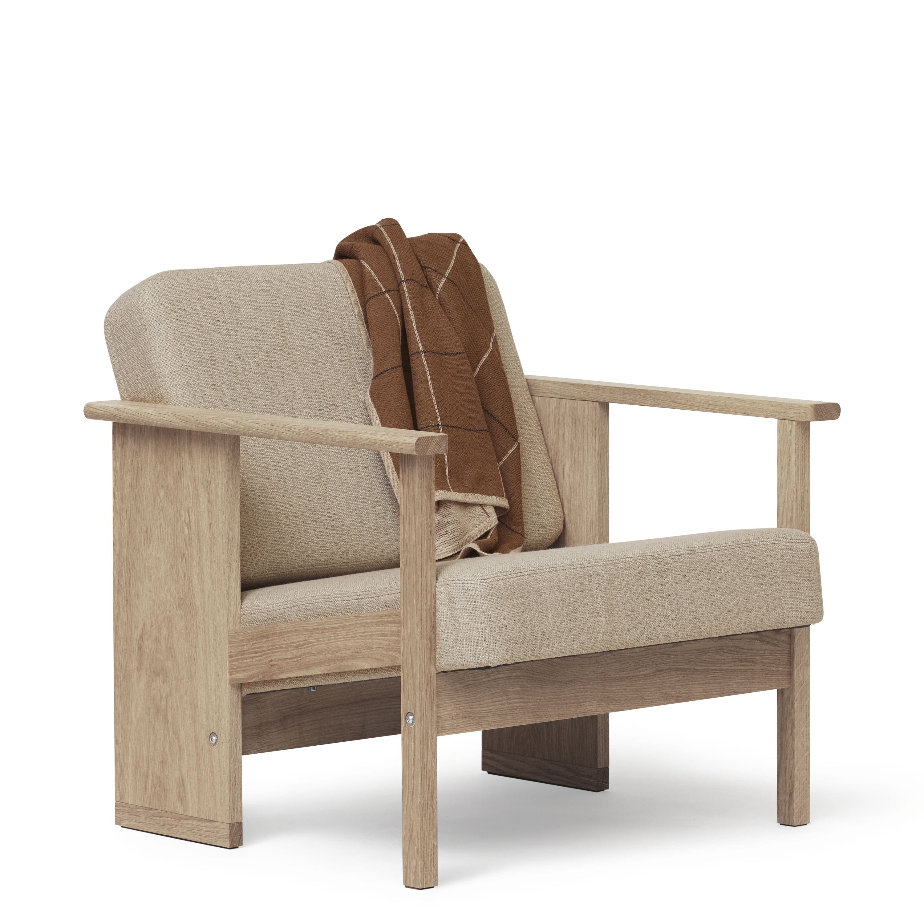 Form&Refine Block Lounge Chair, Hvid Olie Eg