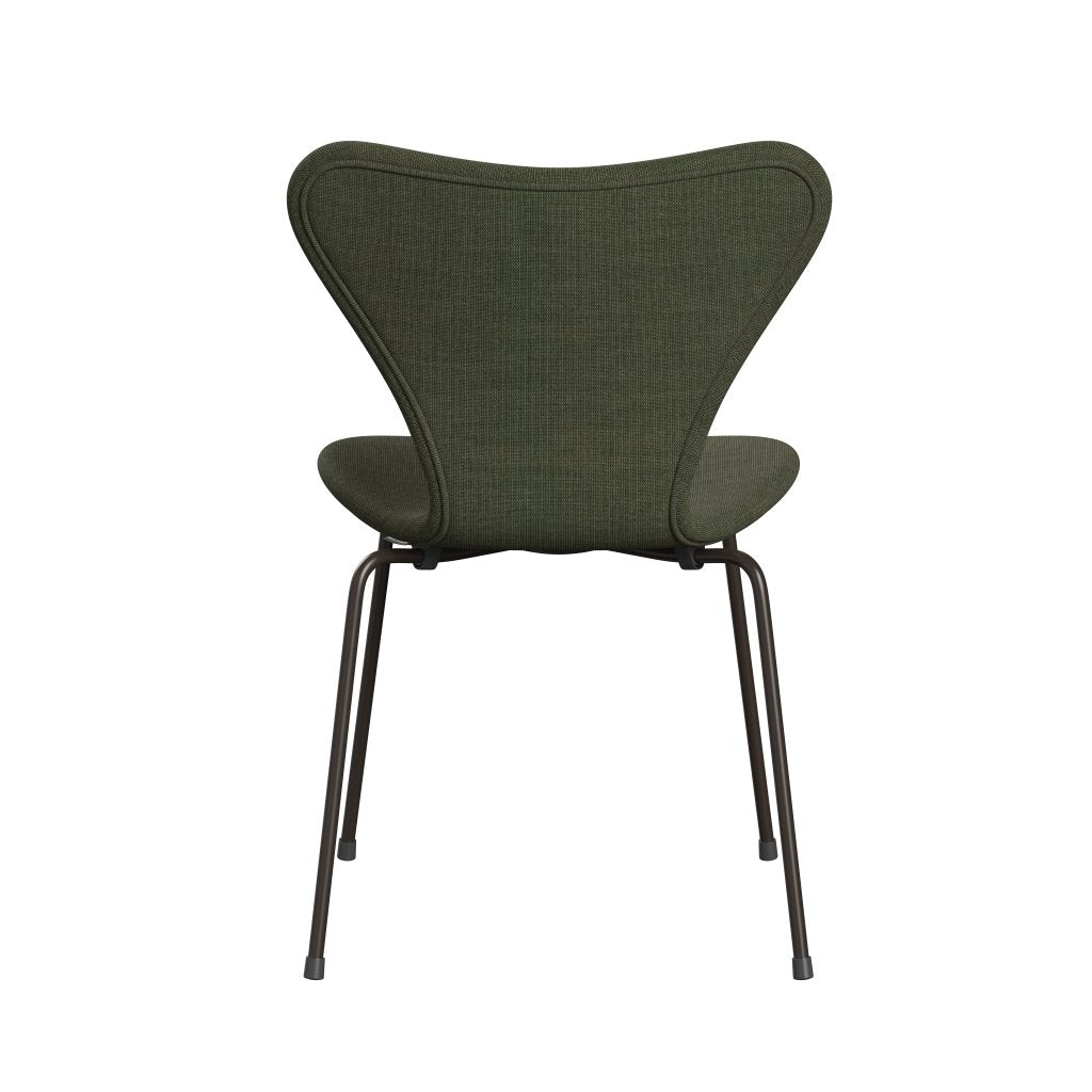 Fritz Hansen 3107 Stol Fuldpolstret, Brown Bronze/Canvas Moss Green