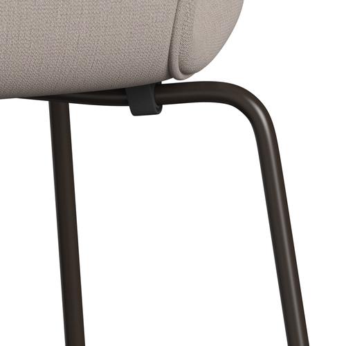 Fritz Hansen 3107 Stol Fuldpolstret, Brown Bronze/Christianshavn Lys Beige