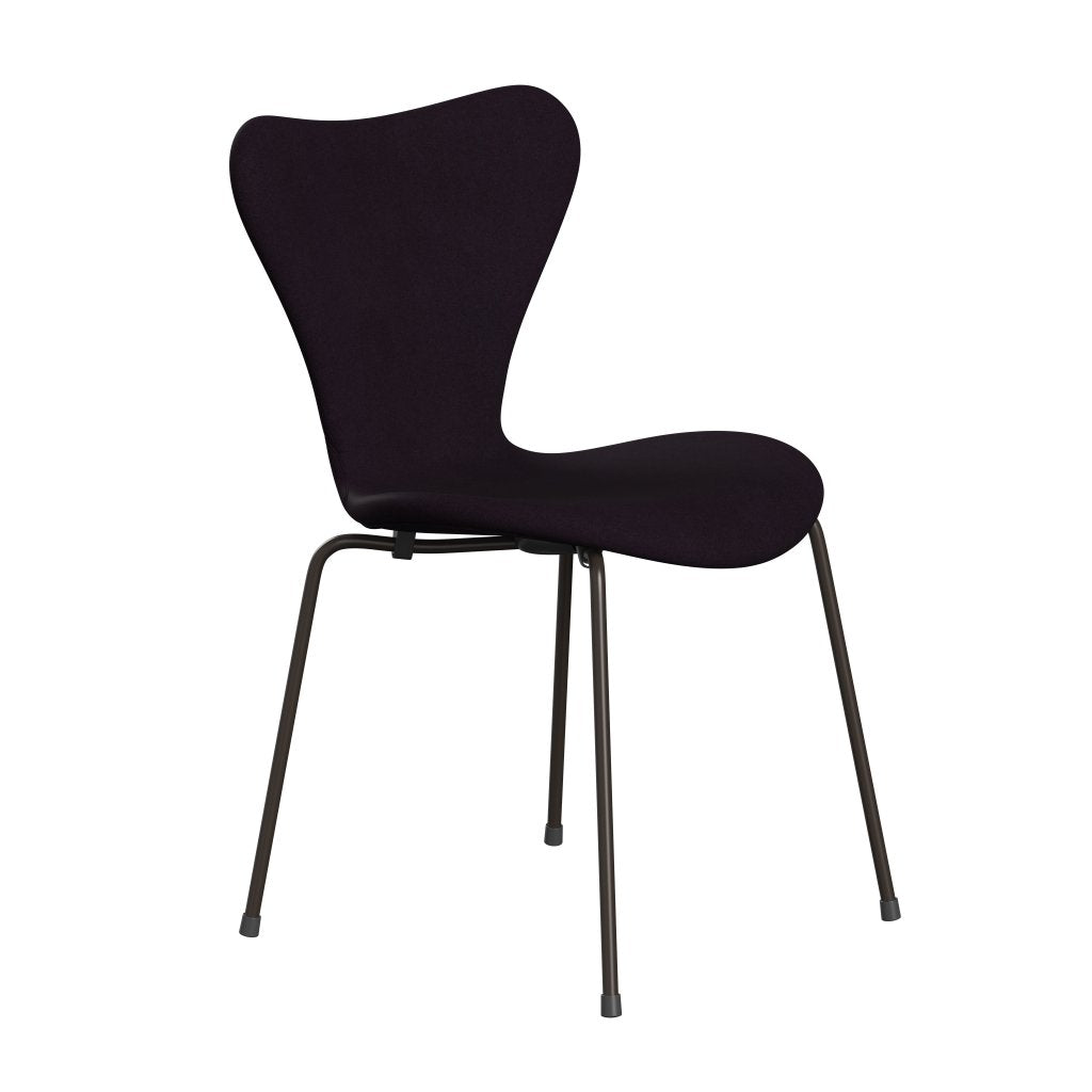 Fritz Hansen 3107 Stol Fuldpolstret, Brown Bronze/Divina Aubergine (Div376)