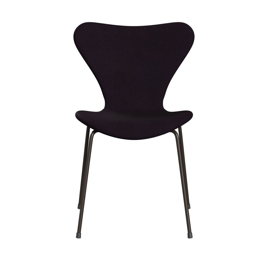 Fritz Hansen 3107 Stol Fuldpolstret, Brown Bronze/Divina Aubergine (Div376)