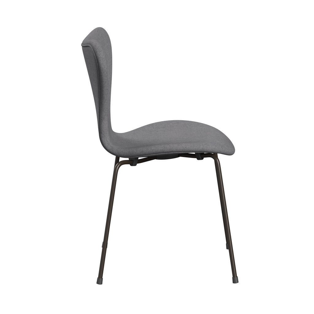 Fritz Hansen 3107 Stol Fuldpolstret, Brown Bronze/Divina Melange Stone Grey