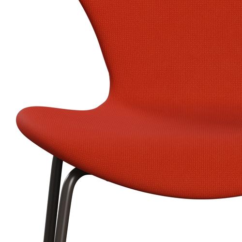 Fritz Hansen 3107 Stol Fuldpolstret, Brown Bronze/Fame Mørk Orange