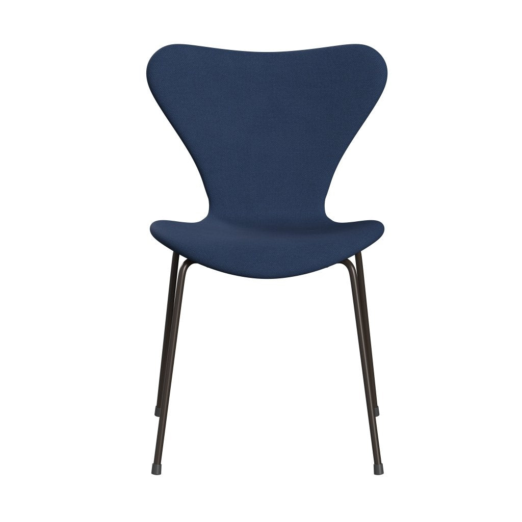 Fritz Hansen 3107 Stol Fuldpolstret, Brown Bronze/Fiord Mid Blue/Mid Blue