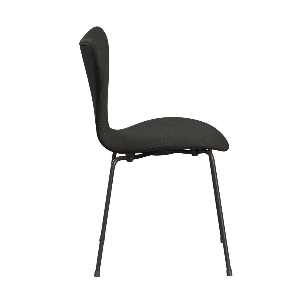 Fritz Hansen 3107 Stol Fuldpolstret, Brown Bronze/Fiord Sort/Brun