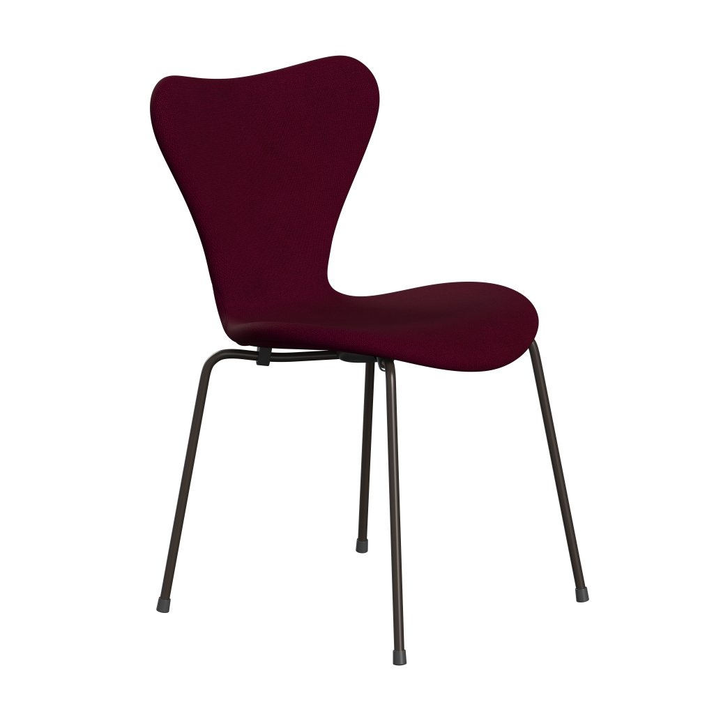 Fritz Hansen 3107 Stol Fuldpolstret, Brown Bronze/Hallingdal Mørk Rosa