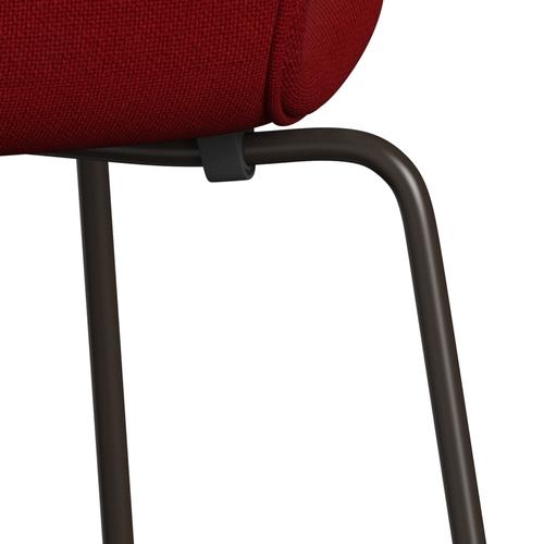 Fritz Hansen 3107 Stol Fuldpolstret, Brown Bronze/Hallingdal Rød (Hal657)