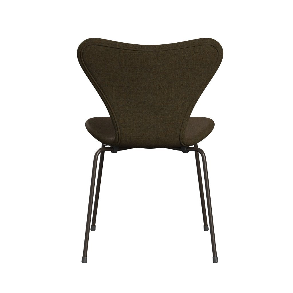 Fritz Hansen 3107 Stol Fuldpolstret, Brown Bronze/Remix Winter Green