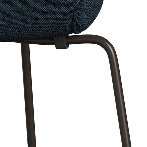 Fritz Hansen 3107 Stol Fuldpolstret, Brown Bronze/Sunniva 2 Sort Navy