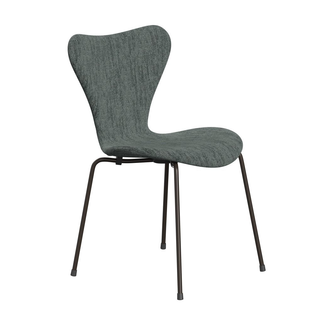 Fritz Hansen 3107 Stol Fuldpolstret, Brown Bronze/Sunniva 2 Sort/Hvid