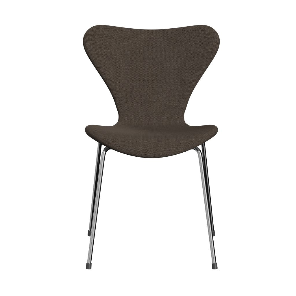 Fritz Hansen 3107 Stol Fuldpolstret, Forkromet Stål/Capture Brown/Green