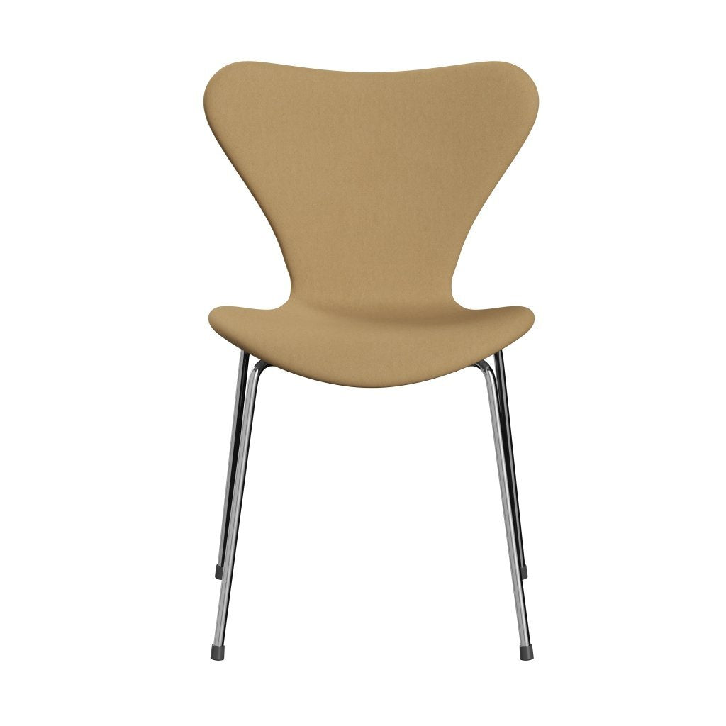 Fritz Hansen 3107 Stol Fuldpolstret, Forkromet Stål/Comfort Beige (C00280)