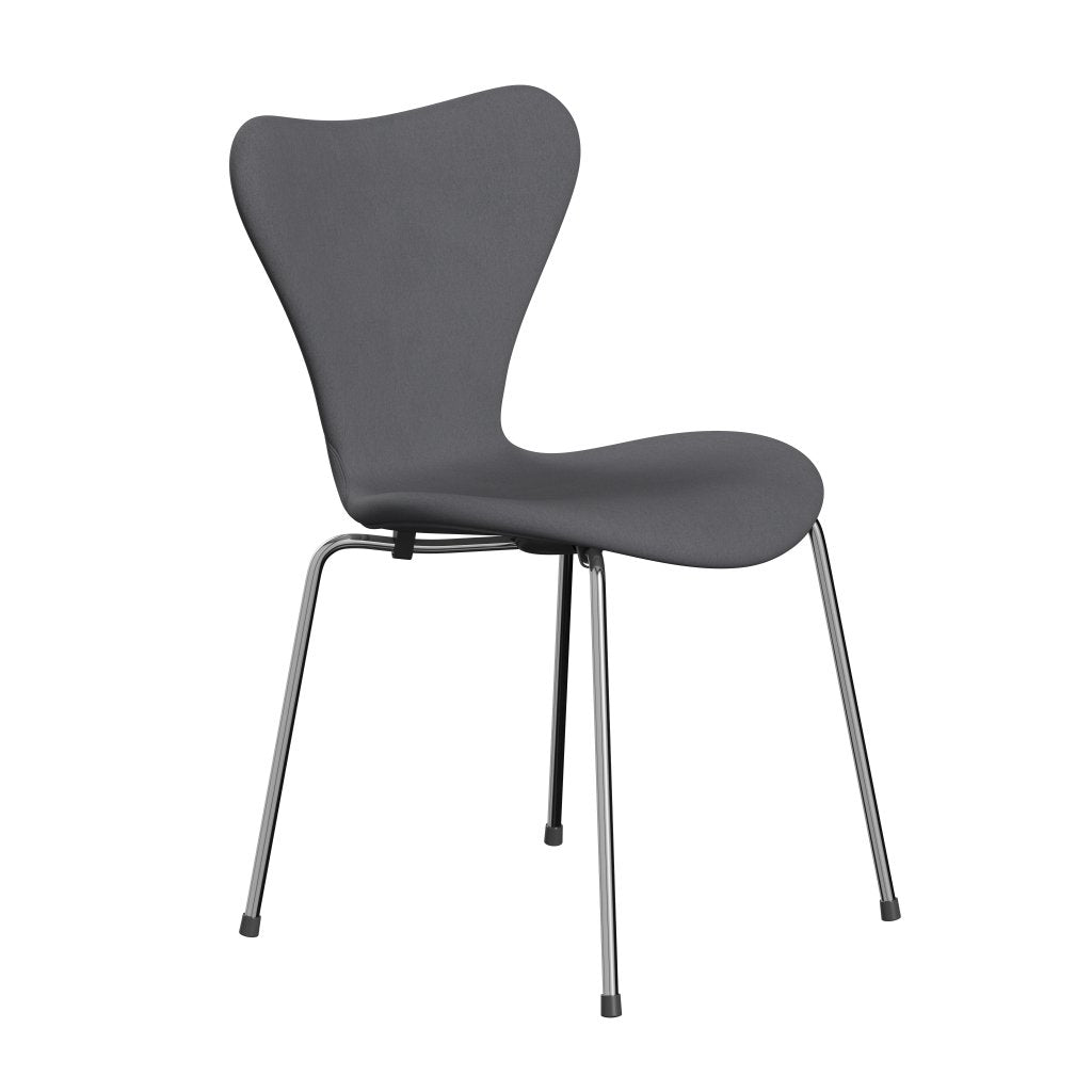 Fritz Hansen 3107 Stol Fuldpolstret, Forkromet Stål/Comfort Grå (C01012)