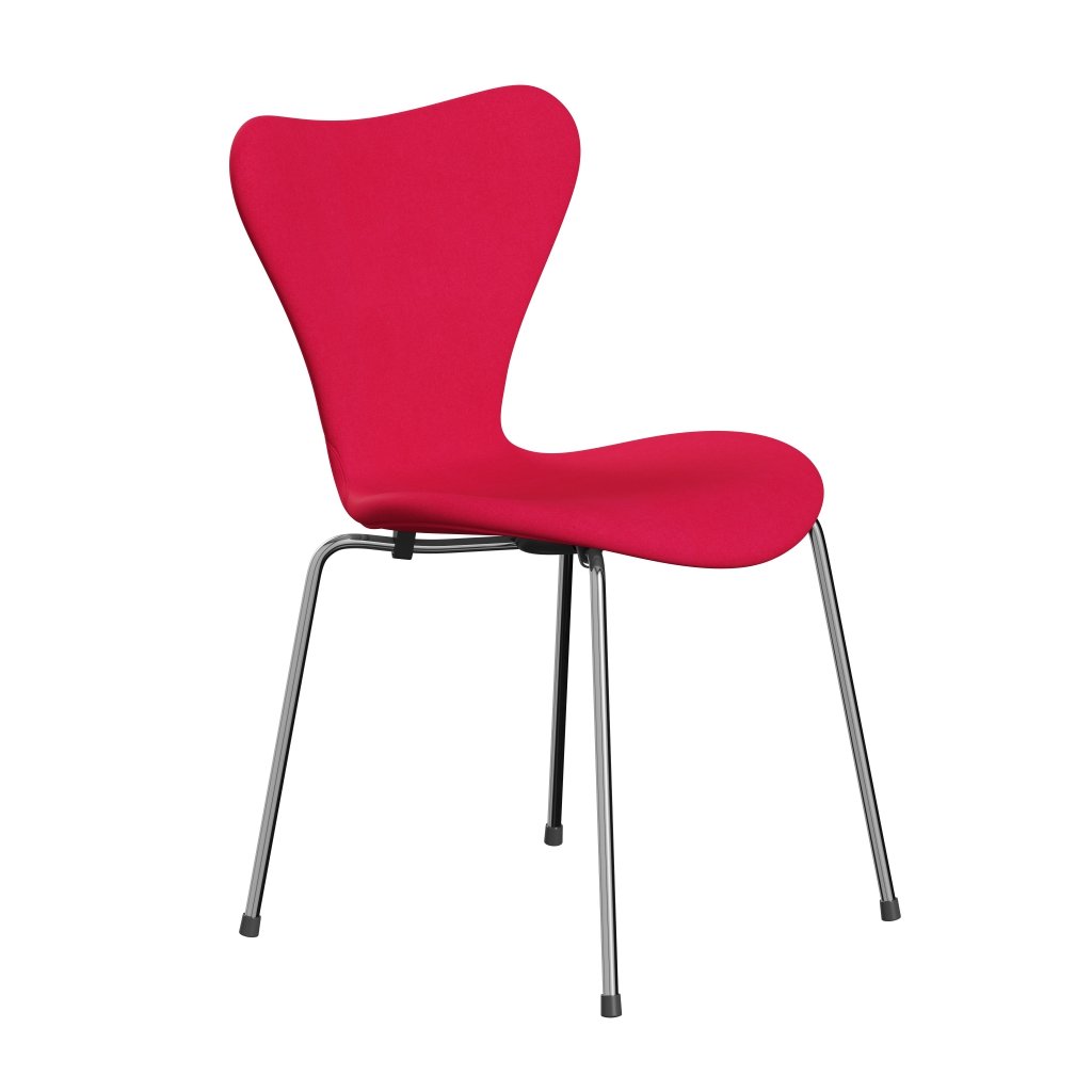 Fritz Hansen 3107 Stol Fuldpolstret, Forkromet Stål/Divina Lipstick Pink