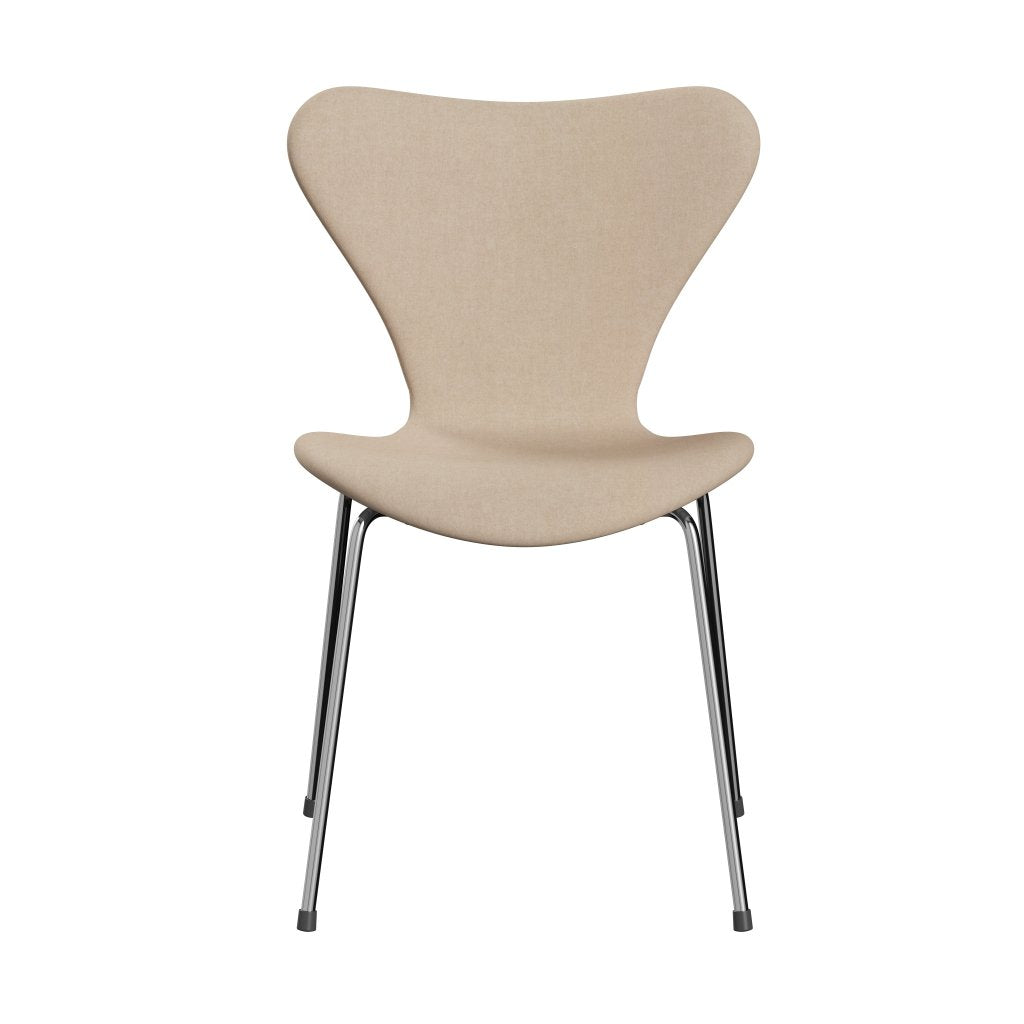 Fritz Hansen 3107 Stol Fuldpolstret, Forkromet Stål/Divina Md Creme