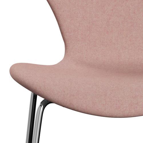 Fritz Hansen 3107 Stol Fuldpolstret, Forkromet Stål/Divina Md Pale Pink