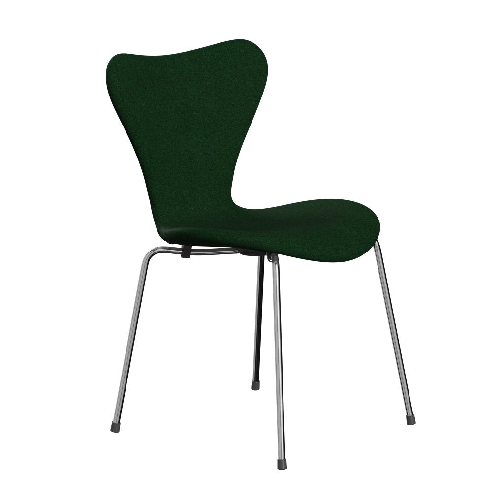 Fritz Hansen 3107 Stol Fuldpolstret, Forkromet Stål/Divina Melange Forrest Green