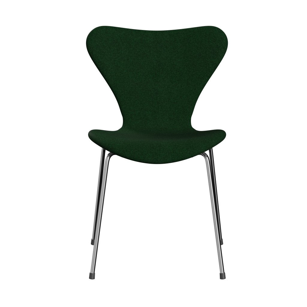 Fritz Hansen 3107 Stol Fuldpolstret, Forkromet Stål/Divina Melange Forrest Green