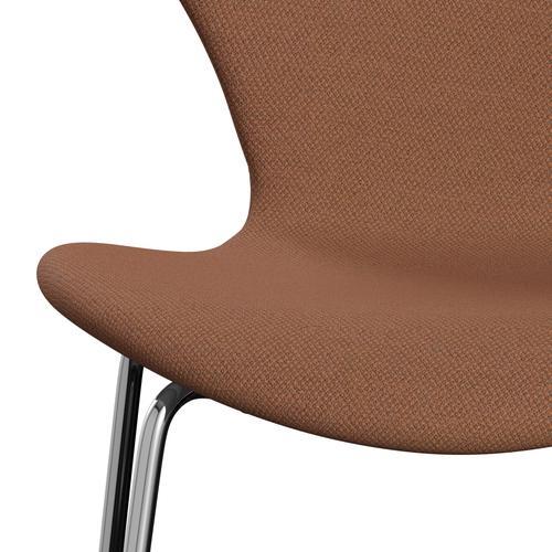 Fritz Hansen 3107 Stol Fuldpolstret, Forkromet Stål/Fiord Peach