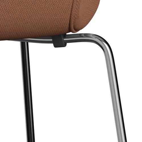 Fritz Hansen 3107 Stol Fuldpolstret, Forkromet Stål/Fiord Peach