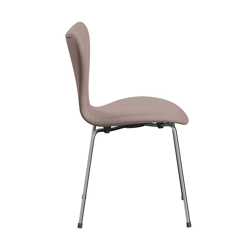 Fritz Hansen 3107 Stol Fuldpolstret, Forkromet Stål/Fiord Pink/Stone