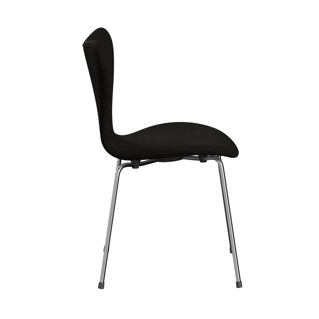 Fritz Hansen 3107 Stol Fuldpolstret, Forkromet Stål/Hallingdal Brown/Dark Grey