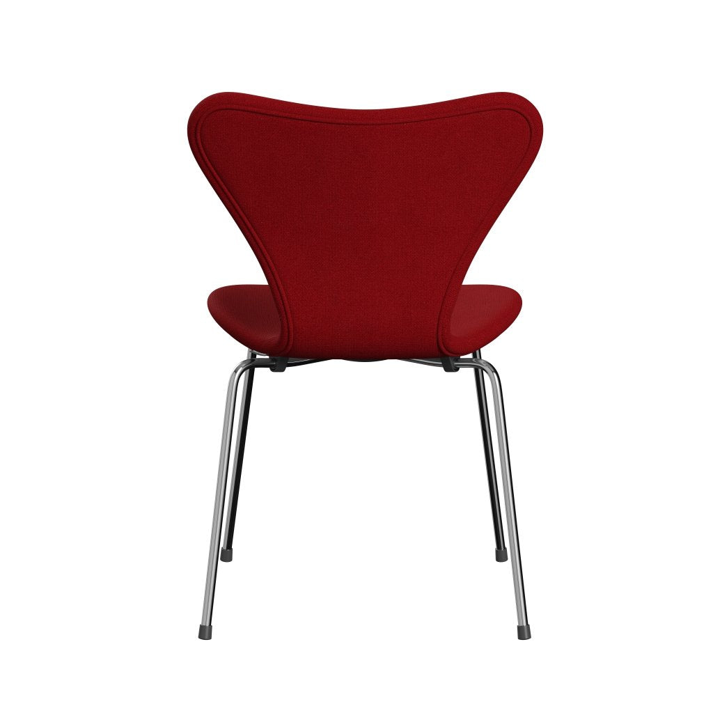 Fritz Hansen 3107 Stol Fuldpolstret, Forkromet Stål/Hallingdal Classic Red