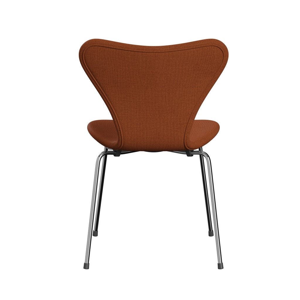 Fritz Hansen 3107 Stol Fuldpolstret, Forkromet Stål/Remix Rust Orange