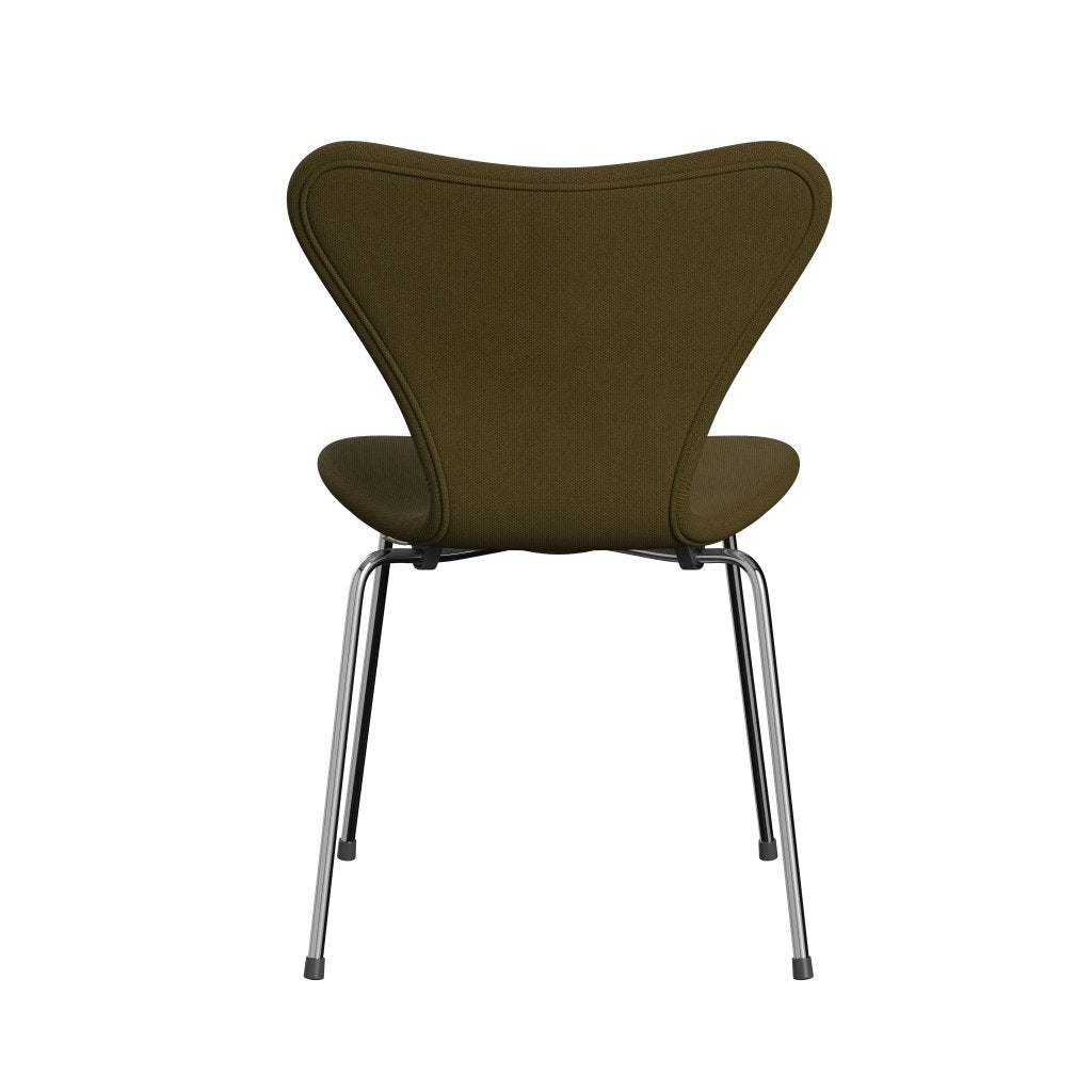 Fritz Hansen 3107 Stol Fuldpolstret, Forkromet Stål/Steelcut Army Green