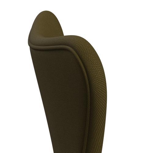 Fritz Hansen 3107 Stol Fuldpolstret, Forkromet Stål/Steelcut Army Green