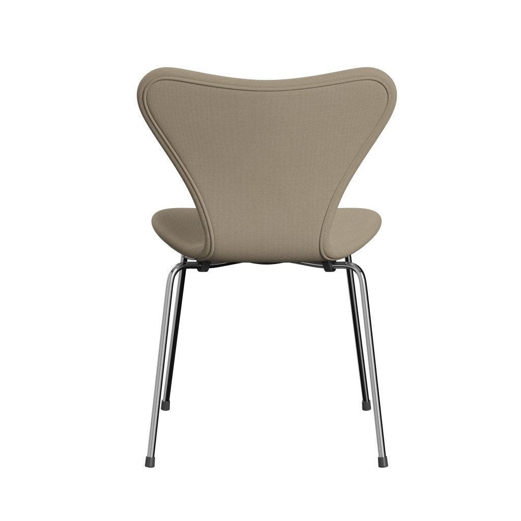 Fritz Hansen 3107 Stol Fuldpolstret, Forkromet Stål/Steelcut Beige