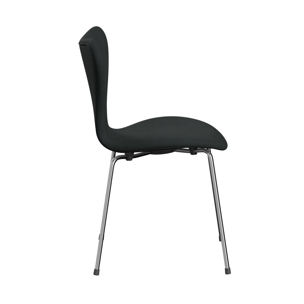 Fritz Hansen 3107 Stol Fuldpolstret, Forkromet Stål/Steelcut Charcoal