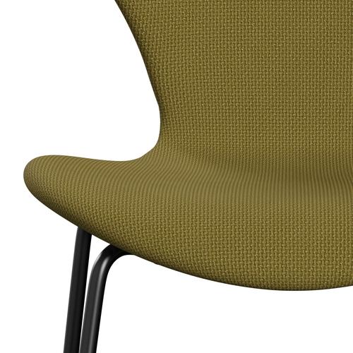 Fritz Hansen 3107 Stol Fuldpolstret, Sort/Diablo Autumn Green