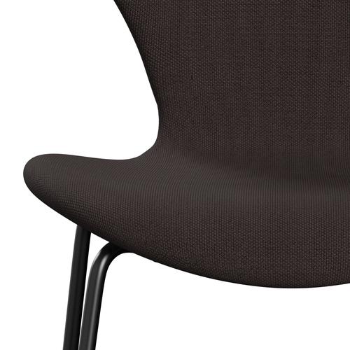 Fritz Hansen 3107 Stol Fuldpolstret, Sort/Steelcut Dark Earth Brown