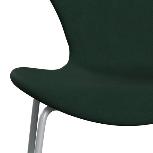 Fritz Hansen 3107 Stol Fuldpolstret, Silver Grey/Comfort Mørk Grøn