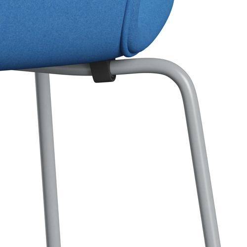 Fritz Hansen 3107 Stol Fuldpolstret, Silver Grey/Divina Lys Blå