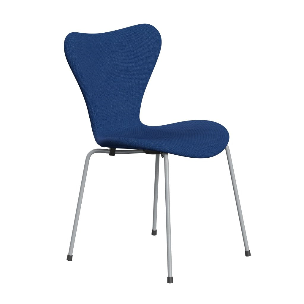 Fritz Hansen 3107 Stol Fuldpolstret, Silver Grey/Steelcut Trio Cobalt Blue