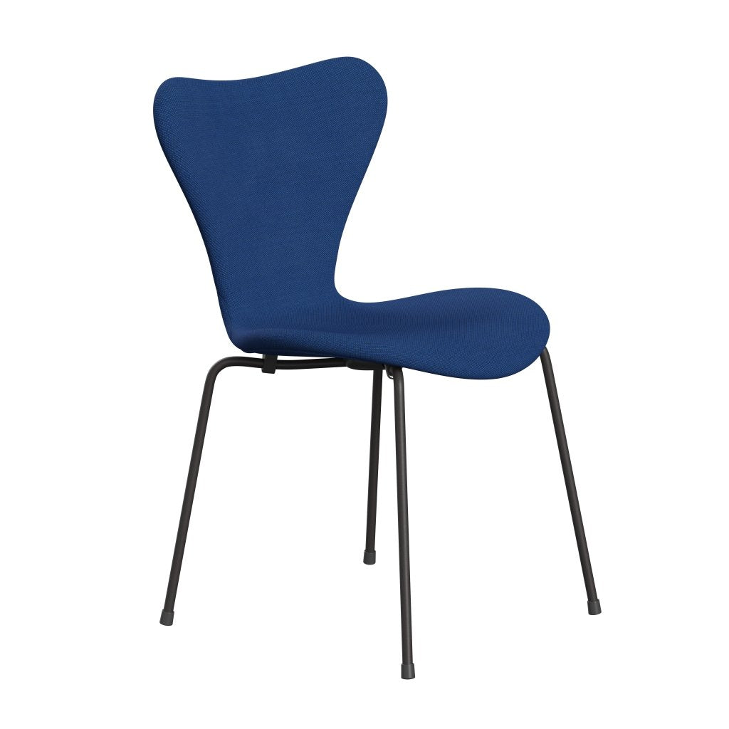 Fritz Hansen 3107 Stol Fuldpolstret, Warm Graphite/Steelcut Trio Cobalt Blue